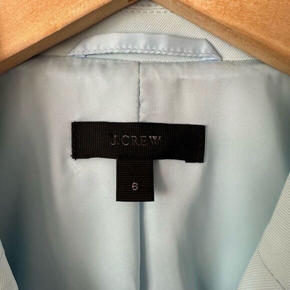 J. Crew Women’s Light Blue Double Breasted Four Button Notched Collar Blazer - Picture 3 of 7